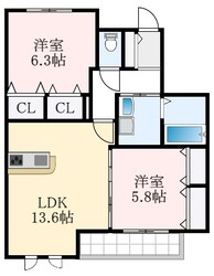 シャーメゾン竹城庵の物件間取画像